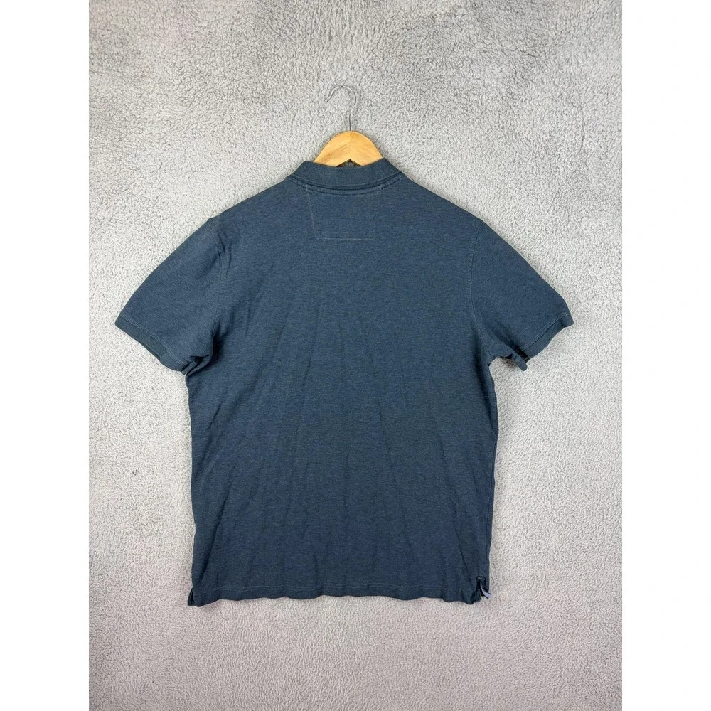 Banana Republic Polo Shirt Mens Large Blue Stretch Cotton Jersey Logo Casual Men